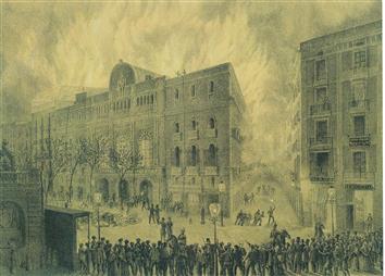 4_Onofre Alsamora. El incendio del Gran Teatro del Liceo de 1861